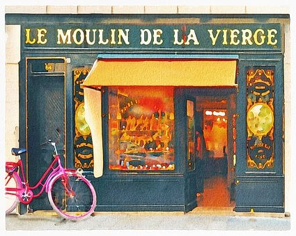 Watercolor Paris Shops, Boutiques, Paris